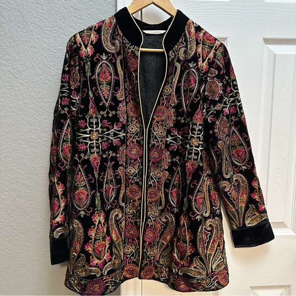 Soft Surroundings Embroidered Velvet Jacket Size Medium - Picture 6 of 7